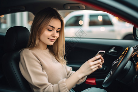 汽车里的女人背景图片