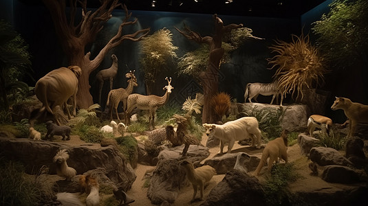 科学博物馆野生动物展览背景图片