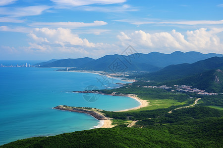 夏季美丽的亚龙湾景色图片