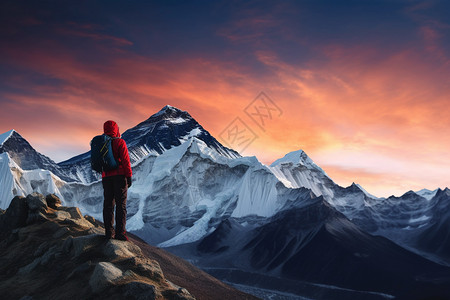 登山户外户外登山爱好者背景