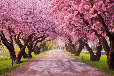 盛开的桃花美景图片