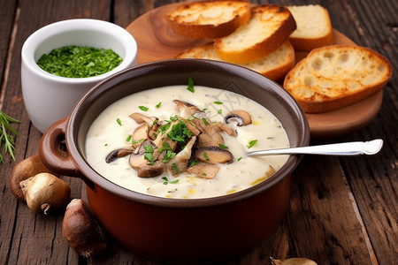 西式美食-奶油蘑菇汤图片