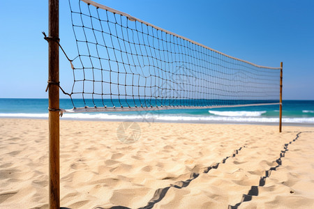 沙滩上的排球网图片