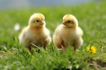草地上的小母鸡图片
