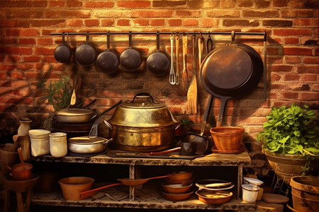 古代的厨房图片