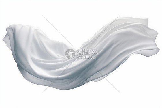 白色光滑丝绸围巾织物图片