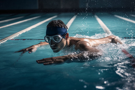 一个游着泳的男人背景图片