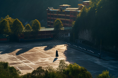 建筑物外的空场地图片