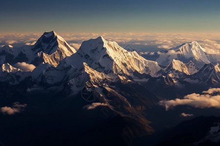 云贴图美丽的珠穆朗玛峰景观背景