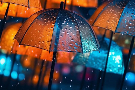 透明雨伞的特写镜头图片