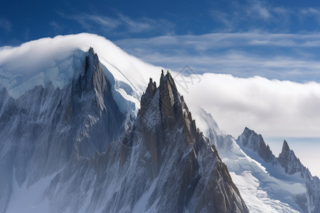 风景秀丽的雪山图片