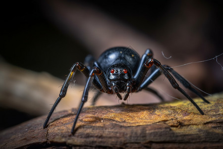 微距的黑寡妇蜘蛛背景图片