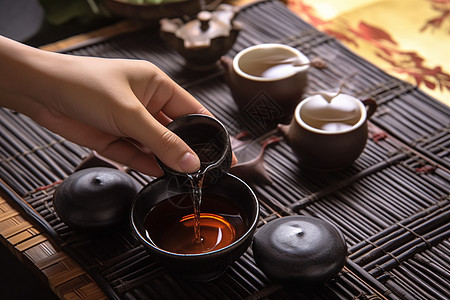 东方特色茶文化背景图片