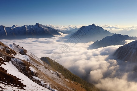 雪山的壮观风景图片