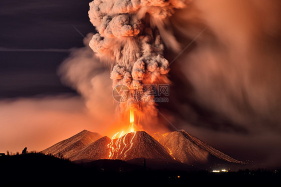 火山的爆发图片