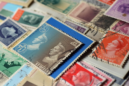 收集的邮票背景图片