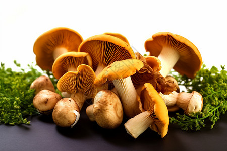 新鲜的蘑菇背景图片