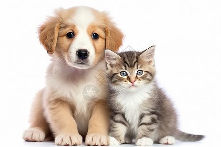 小猫和小狗图片