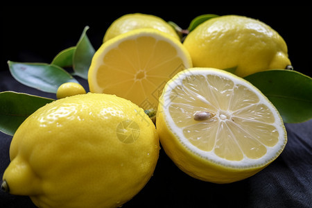 黄色的柠檬背景图片
