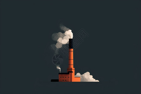 冒烟的发电厂图片
