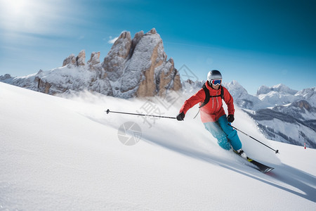 追求极限的滑雪者图片
