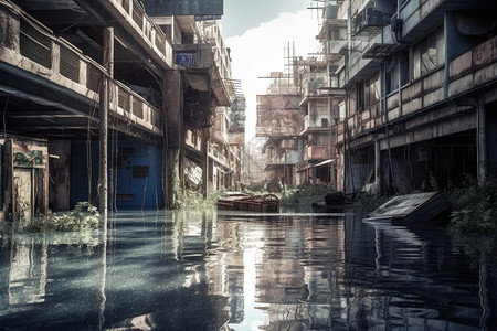 淹没的城市图片