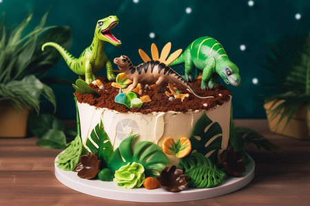 可口的儿童恐龙蛋糕图片