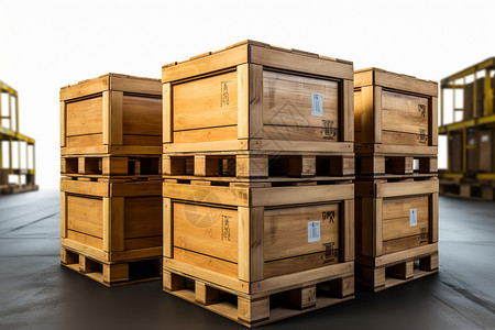 物流木箱子木盒木包装高清图片