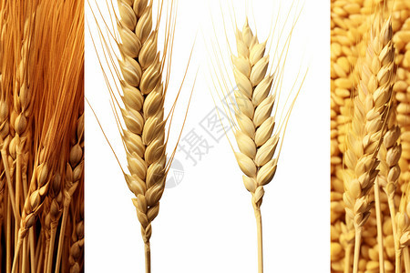 大麦小麦作物晒干粮食图片