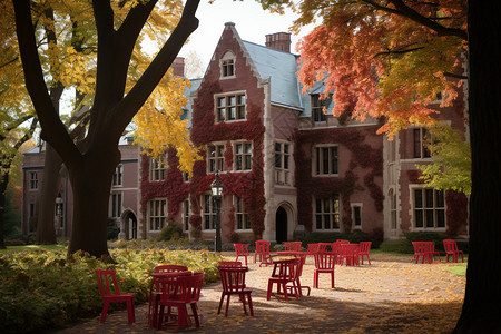美丽的哈佛校园景观图片