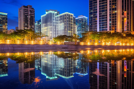 城市壮观的夜景图片