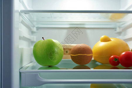 冰箱内新鲜的水果图片
