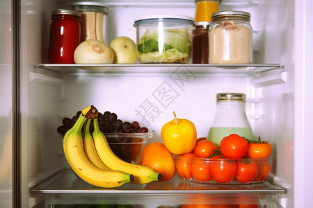 冰箱里新鲜的水果图片