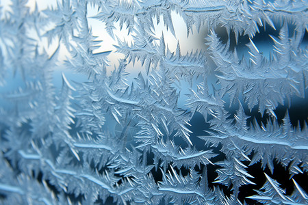 冬天的玻璃冰晶图片