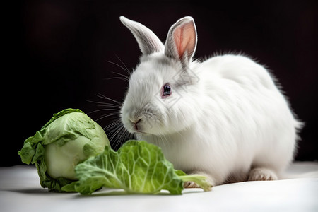 吃蔬菜的兔子图片