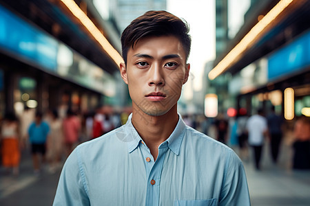 夏天穿着清爽的男人背景图片