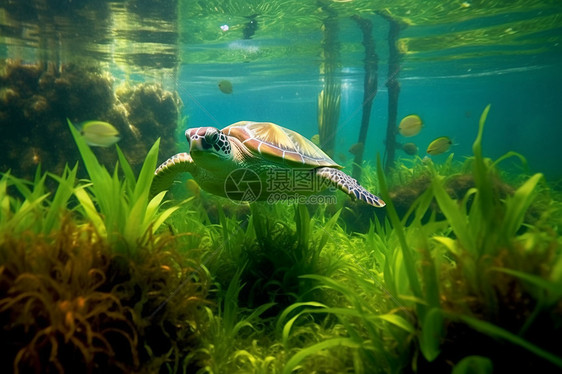 水族馆里的海龟图片