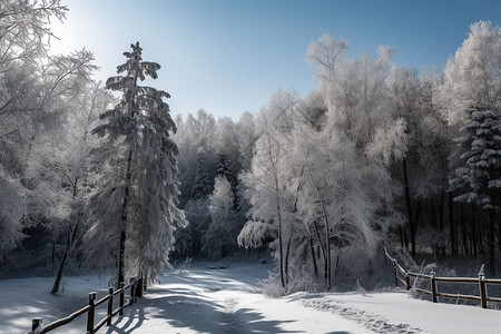 白色的雪松图片