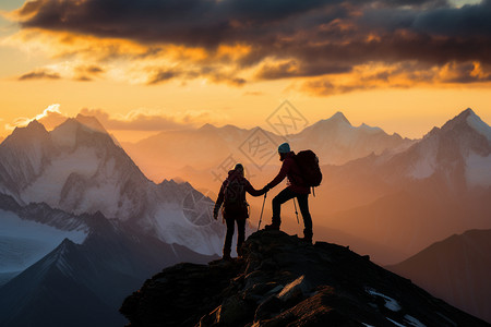 勇敢的登山者背景图片