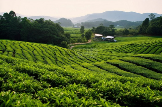 繁忙的茶园图片