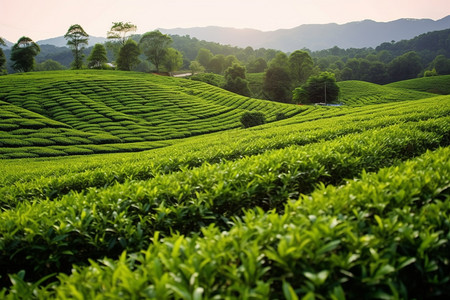 丰收的茶园背景图片