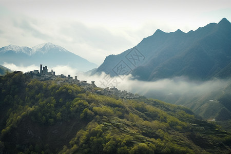 云雾和山峰的图图片