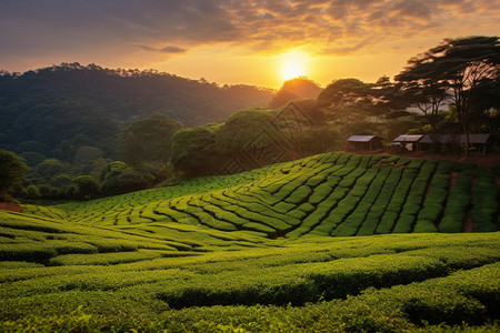 农村的茶叶庄园图片