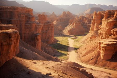 沙漠的峡谷图片
