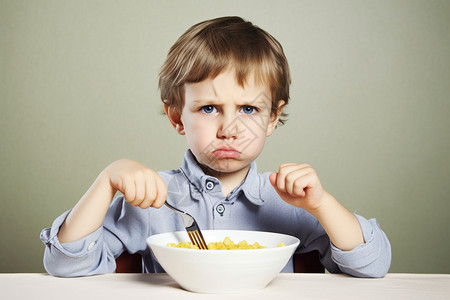 小孩子吃饭时的厌恶表情图片