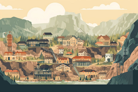 矿产矿山城镇插图图片