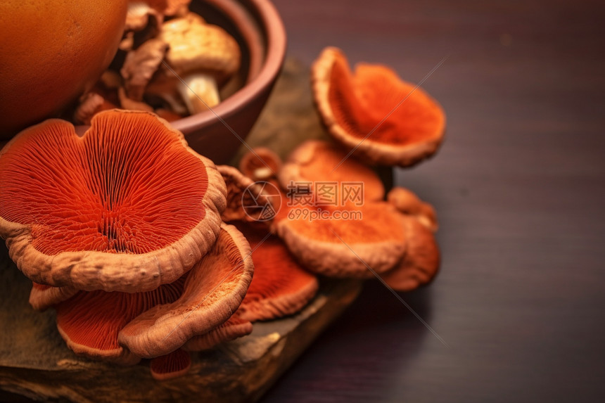 一堆棕色的蘑菇图片