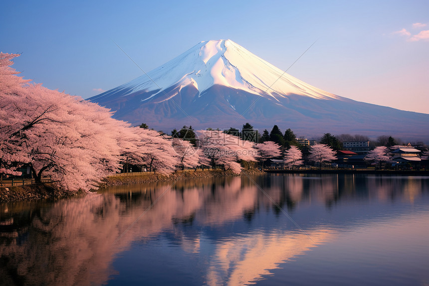 粉色调的日本风景图片