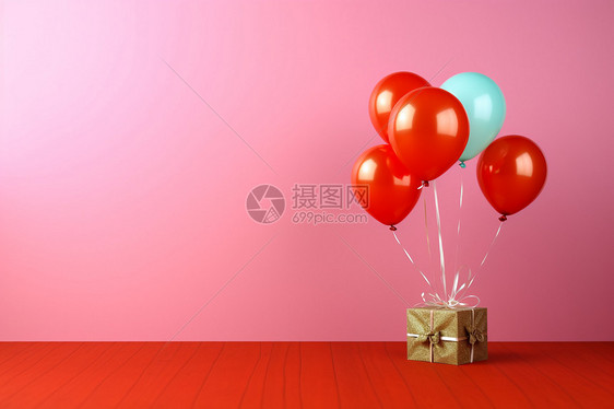 派对礼物和气球图片