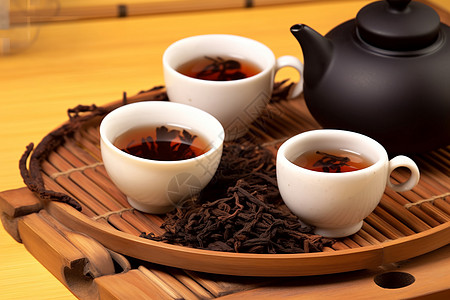 红茶包装中国传统茶道背景